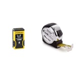 STANLEY Pocket Laser Distance Measure 12M (TLM40) STHT77666-0, Black+yellow & STA533896 FatMax Tape Rule 10m / 33ft, Silver