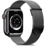 Rem för Apple Watch-remmar 41mm 40mm 38mm, Dubbel magnetisk justerbar ersättningsband för iWatch Series 9 8 SE 7 6 5 4 3 2 1, Svart Black