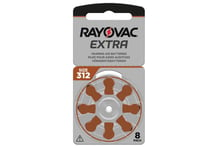 Rayovac A312 hörapparatsbatterier - 8 st