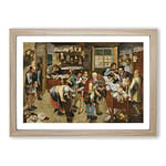 Big Box Art The Country Brawl by Pieter Bruegel The Elder Framed Wall Art Picture Print Ready to Hang, Oak A2 (62 x 45 cm)