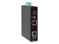 Eaton Tripp Lite Series Industrial Gigabit Ethernet Poe Injector, 60W Poe++, 802.3Bt, Midspan, -40C To +75C, Ip30 Housing, Dual 24~57Vdc , Din Rail, 1 Port - Strøminjektor (Din-Skinnemonterbar) - Ac 100-240 V - 60 Watt - Svart