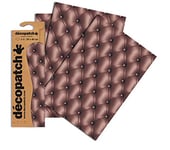 Décopatch C610O - Une pochette de 3 feuilles de papier imprimé 30x40 cm, Capitons marrons