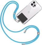 Tour De Cou Telephone Portable Cordon Collier Laniere Universel [Bleu Clair] [Patch De Fixation Noir] Sangle De Suspension Amovible Réglable Résistante Compatibles Avec Plupart Smartphones