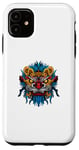 Coque pour iPhone 11 Tête de lion - Bonne année chinoise - Année serpent vert