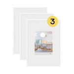 Walther Design Cadre photo blanc 40 x 60 cm avec verre d’art 3 pack, cadre en plastique New Lifestyle KVX460W3