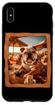 Coque pour iPhone XS Max Bulldog à la table de plage avec boisson