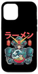 Coque pour iPhone 12/12 Pro Ramen japonais Mecha Robot géant La grande vague Anime