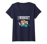 Mr. Potato Head I Workout Lifting Weights Portrait V-Neck T-Shirt