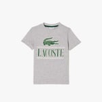 Lacoste Boys Boy's Juniors 3D Print Cotton T-Shirt in Grey material_cotton - Size 6Y