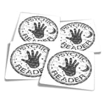 4x Square Stickers 10 cm - BW - Psychic Reader  #39814