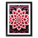 Lotus Flower Op No.3 Framed Wall Art Print, Ready to Hang Picture for Living Room Bedroom Home Office, Black A2 (48 x 66 cm)