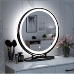 Miroir de maquiallge rotatif ø 50cm Miroir électrique lumineux led ,Blanc froid 6500k