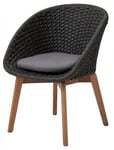 Peacock Stol Dark Grey/Teak