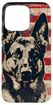 Coque pour iPhone 15 Pro Max Drapeau blanc moderne rayé patriotique berger allemand américain