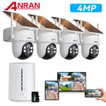 ANRAN 4MP Wireless Security Camera System Solar Powered PTZ Outdoor w/ NVR 64GB