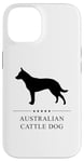 Coque pour iPhone 14 Silhouette noire de chien de bétail australien