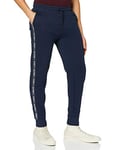 Tommy Hilfiger - Men's Joggers - Repeat Logo Tape Joggers For Men - Drawstring Waistband Elastic - Pockets - Organic Cotton - Navy Blazer - Size M