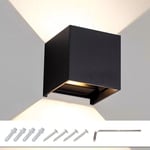 Randaco - Applique murale led IP65 Angle réglable Intérieur Lampe de couloir Applique extérieure 7W Noir Blanc Chaud