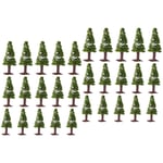 Garneck 30pcs Model Trees Miniature Flocked Frosted Winter Snow Model Pine Tree Train Railway Scenery Trees Bushes for Sand Table Building DIY Micro Landscape Supplies (9cm+10cm+12.5cm)