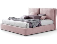 Lit coffre Noa 160x200 tissu Bride 11 rose clair