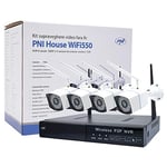 PNI Video surveillance kit House WiFi550 NVR 8 channels 1080P and 4 outdoor wireless cameras 720P, P2P, IP66