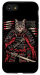 iPhone SE (2020) / 7 / 8 Cat Samurai American Flag Samurai Cat Art Patriotic Cat Case