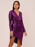 Aidan by Adrianna Papell Metallic Knit Cocktail Dress, Wild Orchid