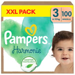 Pampers Harmonie bleier størrelse 3 Midi, 6-10 kg, XXL-pakke (1x100 bleier)