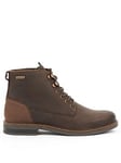 Barbour Deckham Leather Boots - Dark Brown, Dark Brown, Size 8, Men