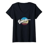 Womens WEST HAM District Retro 60s Vintage Sunset Design V-Neck T-Shirt