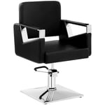 Chaise Fauteuil Coiffeur Barbier Salon De Coiffure Hydraulique 200 Kg Noir Pvc