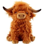 10 tum Highland Cow Plyschdjur, Söta Fluffiga Ko Plyschfigurer Leksaker Realistiska Highland Cattle Plysch Dekoration för Barn Baby Flickor Pojkar Födelsedagspresenter