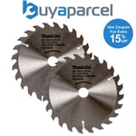 2 x Makita D-03333 Circular Saw Blade 165 X 20 24 Teeth - DSS611 DSS610 DHS680