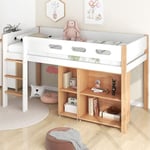 Yozhiqu - Lit mezzanine pour enfants, lit simple, lit de rangement pour enfants, avec armoire mobile, lit de 3 pieds pour adultes, meubles de chambre