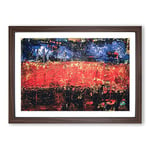 Big Box Art Abstract Painting Vol.225 by S.Johnson Framed Wall Art Picture Print Ready to Hang, Walnut A2 (62 x 45 cm)