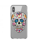 Coque Iphone XR mort mexicaine calavera fleur transparente