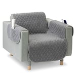 JEMIDI Housse de Fauteuil – Housse matelassée Reversible 191 x 165 cm 100% en Polyester – Protection pour canapé et accoudoirs Lavable à 30° C