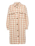 Vmchrissie Long Check Shirt Ga Tops Overshirts Brown Vero Moda