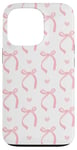 iPhone 13 Pro Aesthetic Pink Ribbons and Bows in Watercolor Case