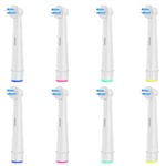 8pcs Interspace Toothbrush Heads, Compatible with Braun Oral B Electric Toothbrushes for Cleaning Crevices, Bridges and Implants.