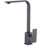 Mitigeur de lavabo, robinet de cuisine noir, mitigeur d'évier à bec haut flexible en forme de 7 pour cuisine en acier inoxydable,