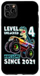 iPhone 11 Pro Max Level 4 Unlocked T Rex Monster Truck Dinosaur 4th Birthday Case