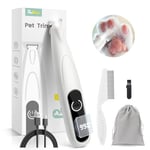 PAPMINI Dog Paw Trimmer, 35dB Ultra-Low Noise Dog Clippers for Grooming, Small Pet Shaver for Dog Clippers Cats Hair Around Paws, Eyes, Ears, Face, Rump with LED Light Cream