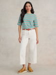 White Stuff Sydney Stripe Top, Blue/Orange