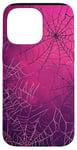 Coque pour iPhone 14 Pro Max Rose Pop Art Ethnique Halloween Motif Toile d'araignée Violet