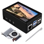 GeeekPi Raspberry Pi Display, 3.5 inch Touchscreen with Raspberry Pi 5 Case, 480x320 TFT LCD 60 FPS Monitor with Official Active Cooler for Raspberry Pi 5