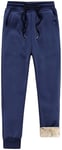 Hommes de Chaud Toison d'hiver Doublé Joggeurs Pantalon Sherpa Active Running Pantalons de Survêtement (Color : Blue, Size : 7XL)