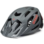 Briko Sismic Casque de Cyclisme, Unisexe pour Adultes, Gris foncé, Rouge Noir, Taille M