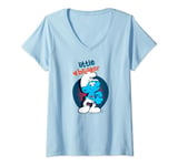 The Smurfs Hefty Smurf Little Heart Breaker V-Neck T-Shirt