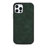 Riyeri Coque de protection élégante et rétro compatible avec iPhone 12 – Étui de protection élégant ultra fin en TPU [anti-chute, antidérapant] avec aimant intégré pour Apple 12 Pro (12/12 Pro, vert)